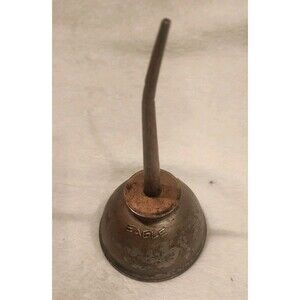 Vintage Eagle Thumb Pump Oiler Can 3 1/2" diameter Made In USA See Measurements